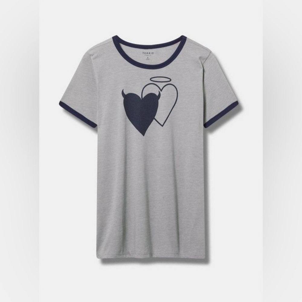 torrid — plus size double hearts classic ringer tee